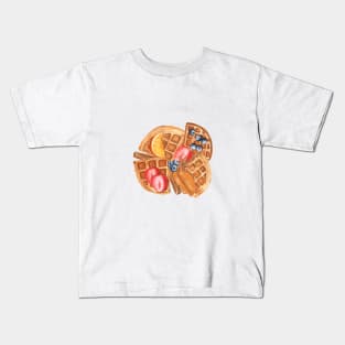 Belgian waffles and berries composition Kids T-Shirt